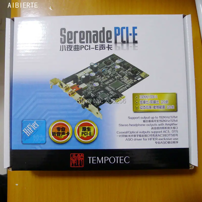 TEMPOTEC HIFIER Serenade PCI-E звуковая карта коаксиальный/оптический выходы поддержка AC3 DTS 192 кГц/32 бит стерео выходы для наушников с усилителем