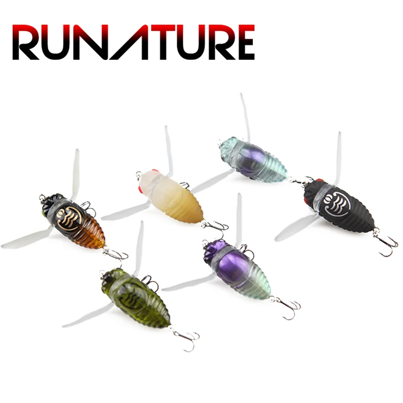 Runature Cicada жесткая приманка для рыбалки 40 мм/6 г Топ водные мухи приманки в виде насекомых Рыбалка Isca искусственная жесткая приманка рыболовные снасти