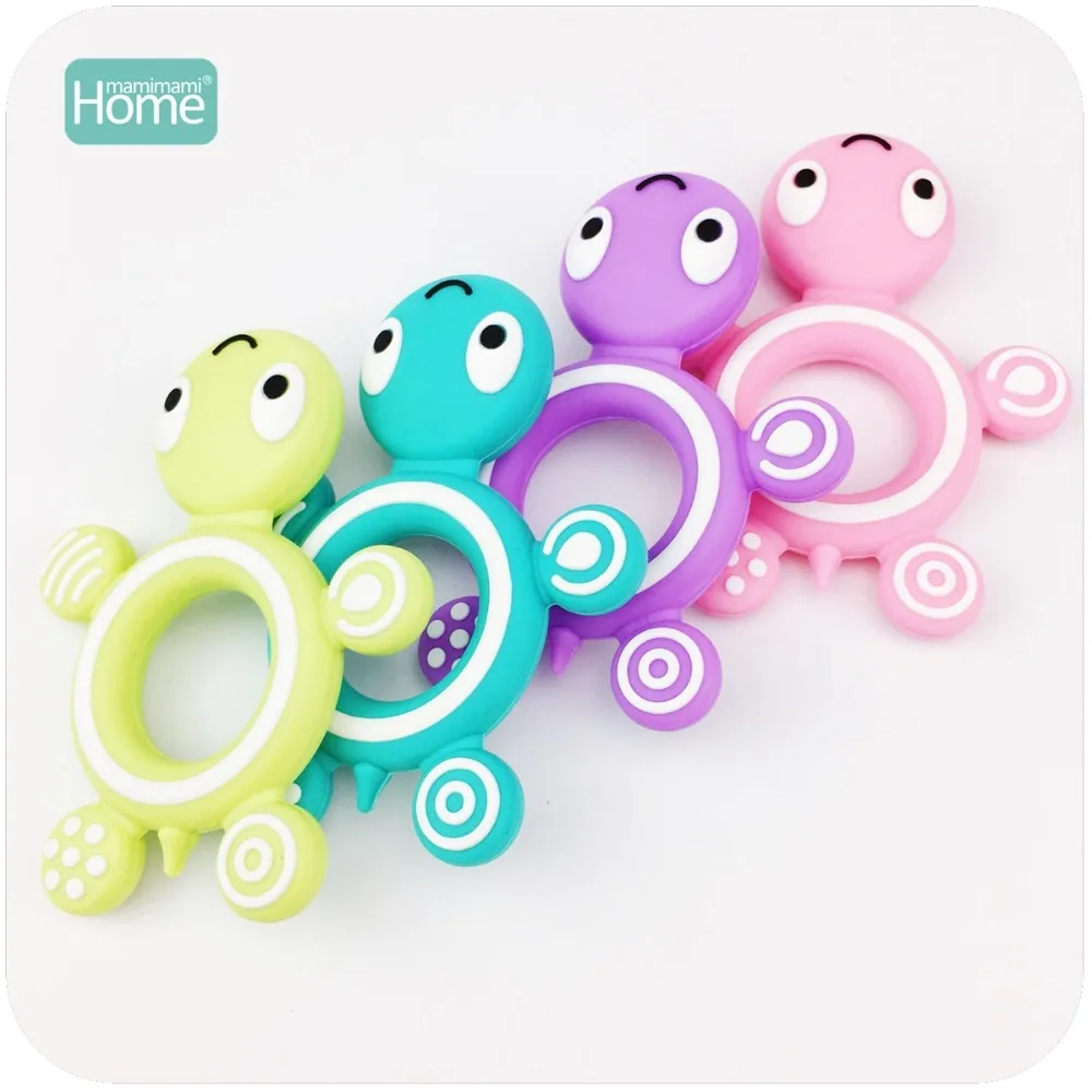 Детские игрушки MamimamiHome, 5 шт., силиконовая Милая черепаха, пищевые материалы, аксессуары для прорезывания зубов, игрушки для новорожденных, детская погремушка