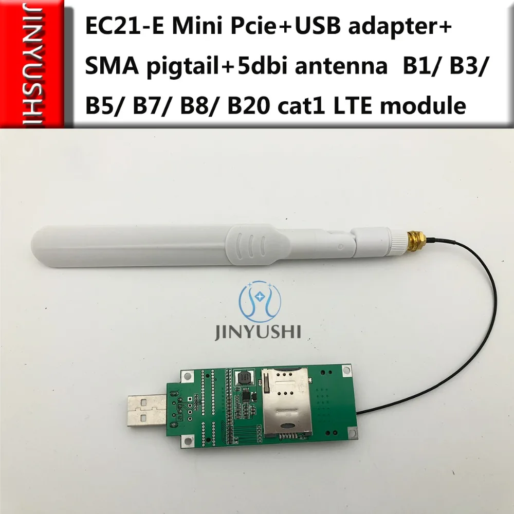 MC7304 Mini PCIE+USB Adapter with Sim card Slot U.FL pigtail SMA male Antenna