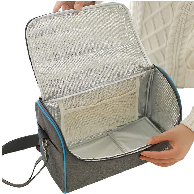 Grande Ombro Bolsa Térmica Duplas Lunch Bag
