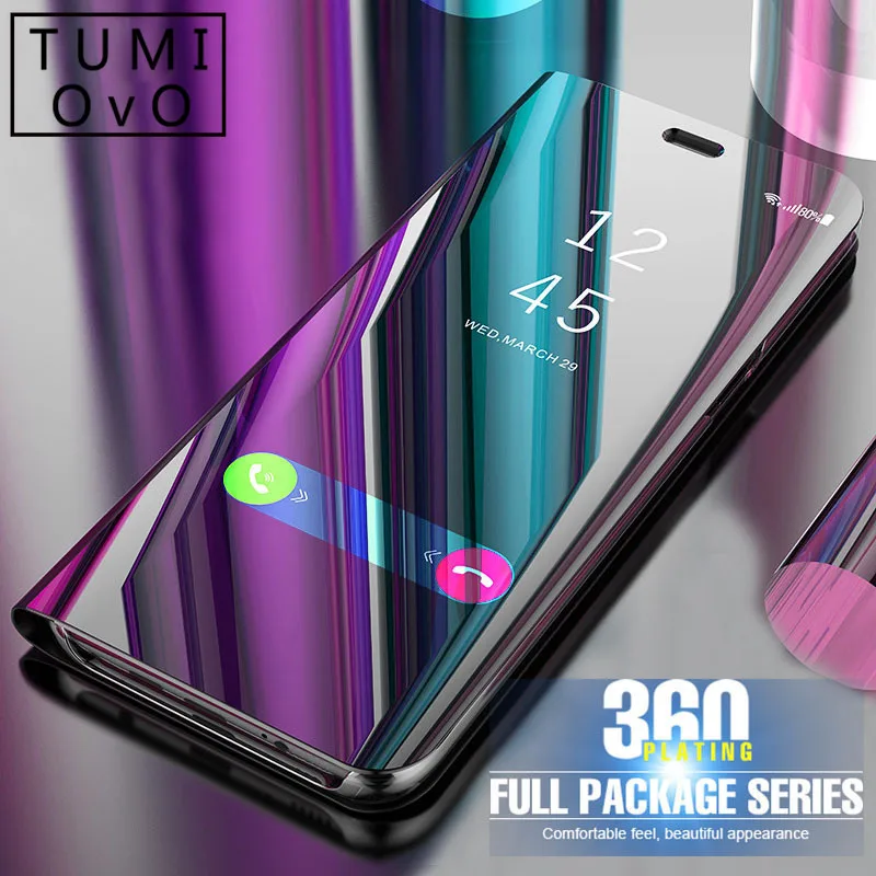 

Smart Mirror Flip Phone Case for Huawei P20 Pro P8 P9 Lite 2017 View Cover for Mate 10 20 Y6 Prime Y7 2018 Y9 2019 Nova 3 3i 3E