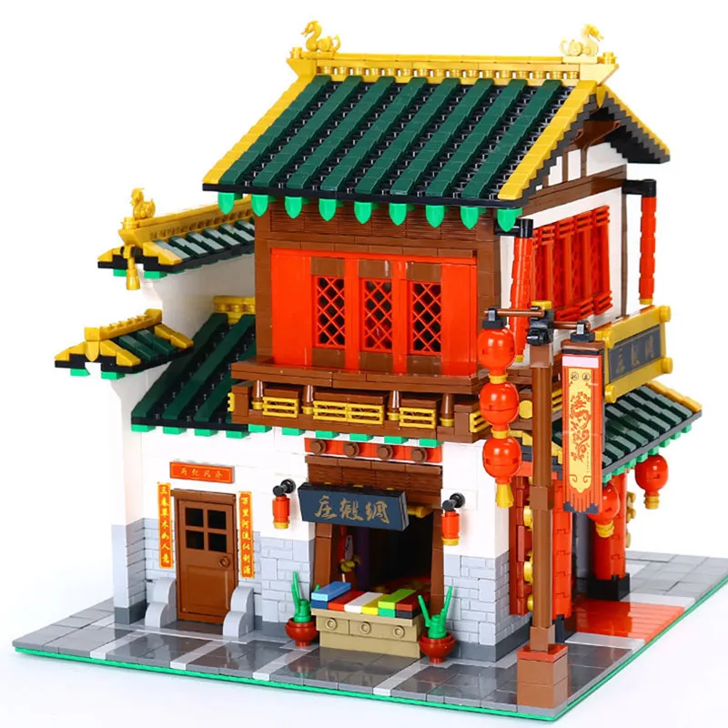 XingBao 01001 2787 шт. творческий Китайский стиль китайский шелк и Атлас магазине развивающие строительные блоки кирпичи игрушки
