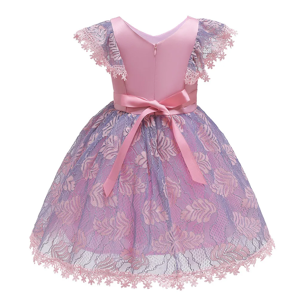 

Cute Kids Dresses For Girls Clothing Princess Bridesmaid Pageant Gown O-Neck Short Sleeve Birthday Party Wedding Dress 2019
