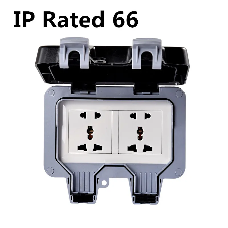Уличная Водонепроницаемая Пыленепроницаемая настенная розетка IP66 для ванной 10 А