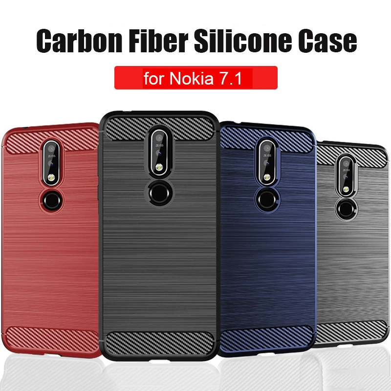 

For Cover Nokia 7.1 Case Soft Silicone Rugged Armor Phone Case for Nokia 7 Plus 2018 X7 7.1 TA-1085 Back Cover Coque Shell