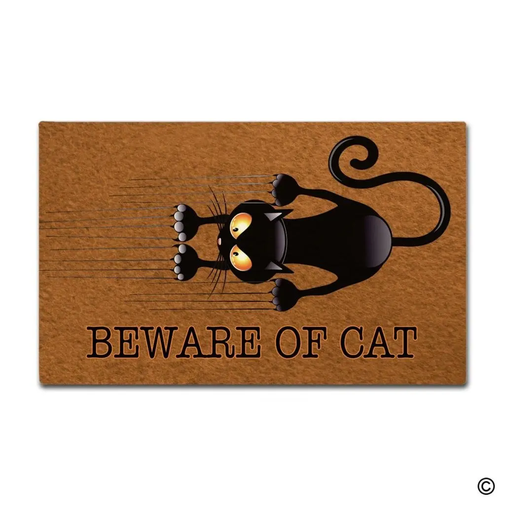 Entrance Doormat Funny and Creative Doormat Beware Of Cat Door Mat for