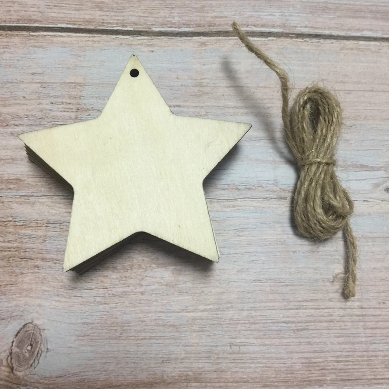 

set of 30 christmas star wood christmas tree decoration