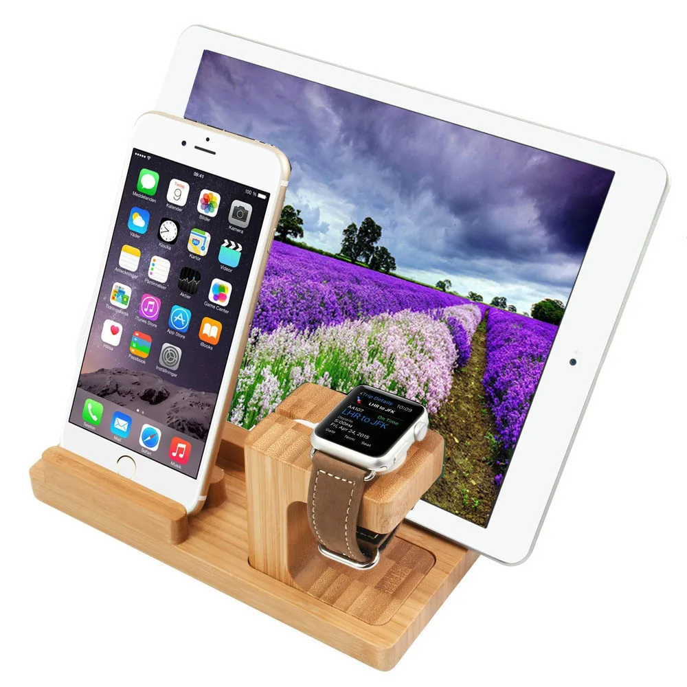 

for Apple Watch Stand Bamboo Wood Charge Dock Charge Dock Holder Bamboo Wood Charge Station Cradle for Apple Watch for iphone