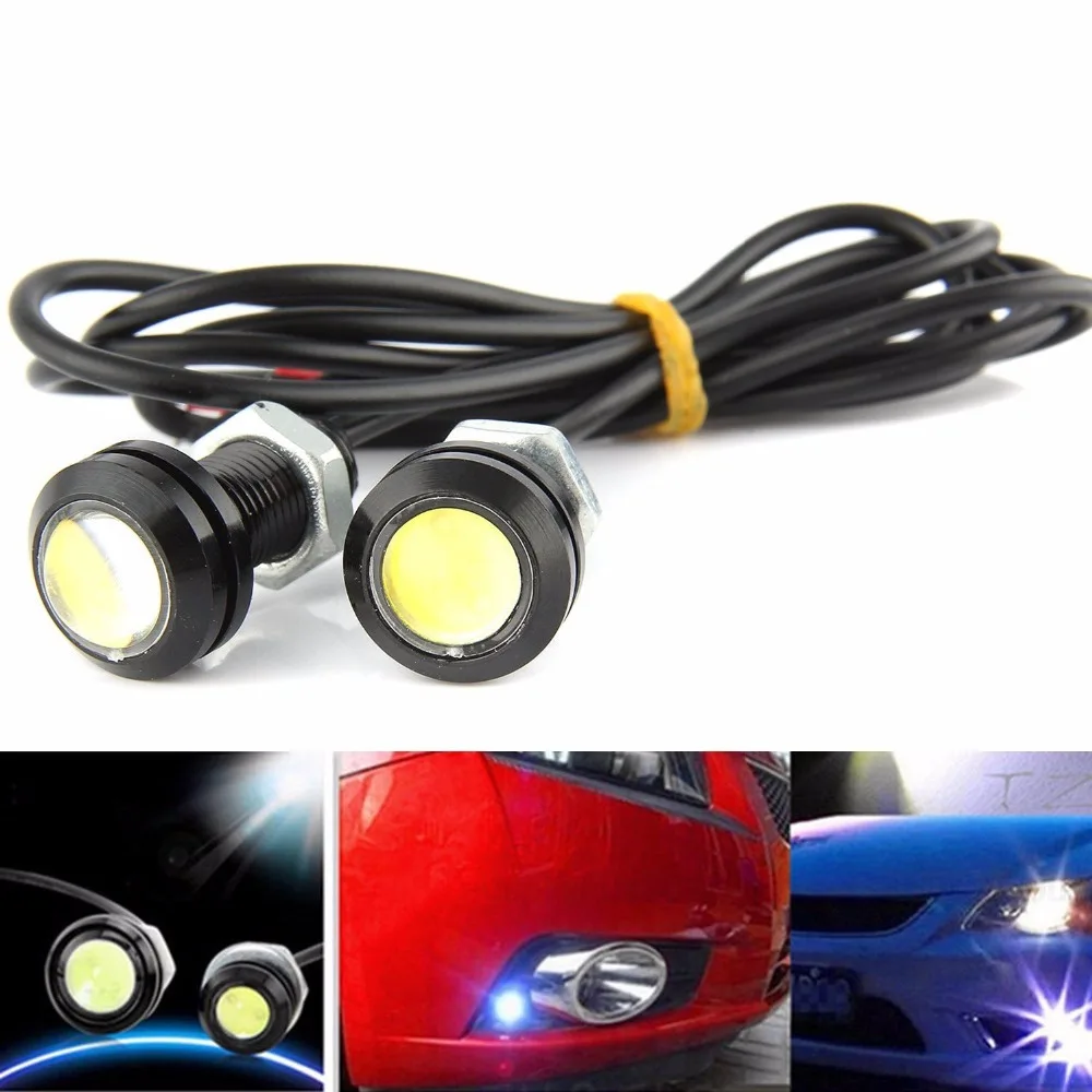 

XYIVYG 2X 9W Eagle Eye Lamp Daylight LED DRL Fog Daytime Running Car Tail Light 18MM White DC 12V 24V