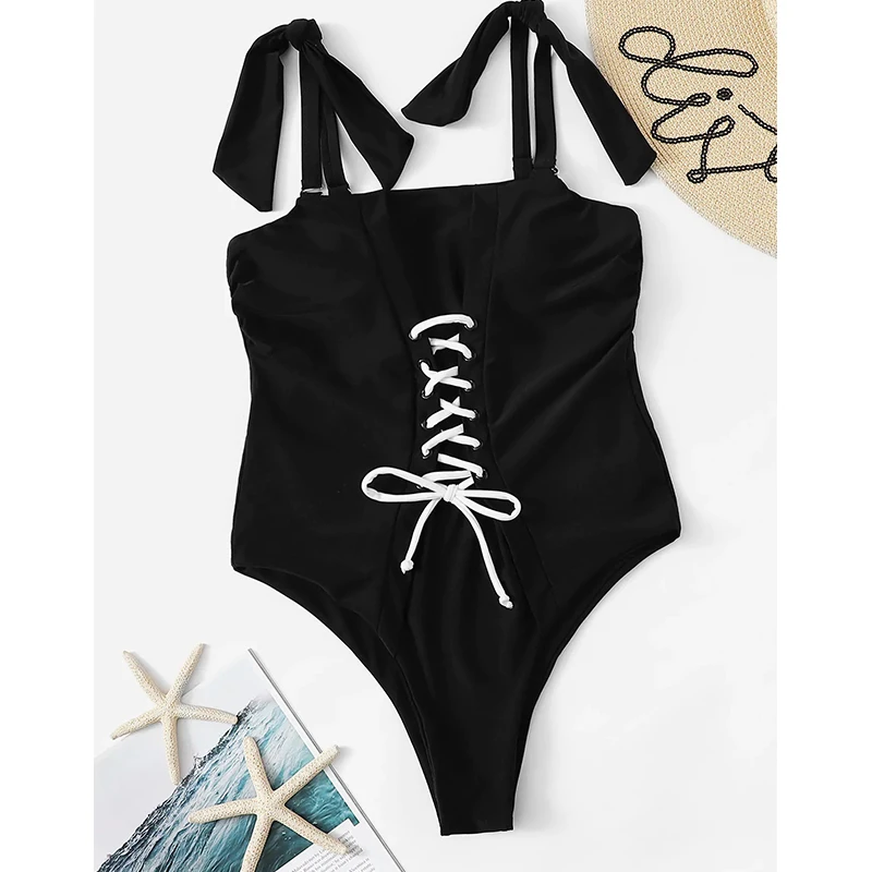Одна деталь купальник Для женщин винтажный купальник Drawstring Sliming купальный костюм с пуш-ап Летний чехол пляжная живота боди