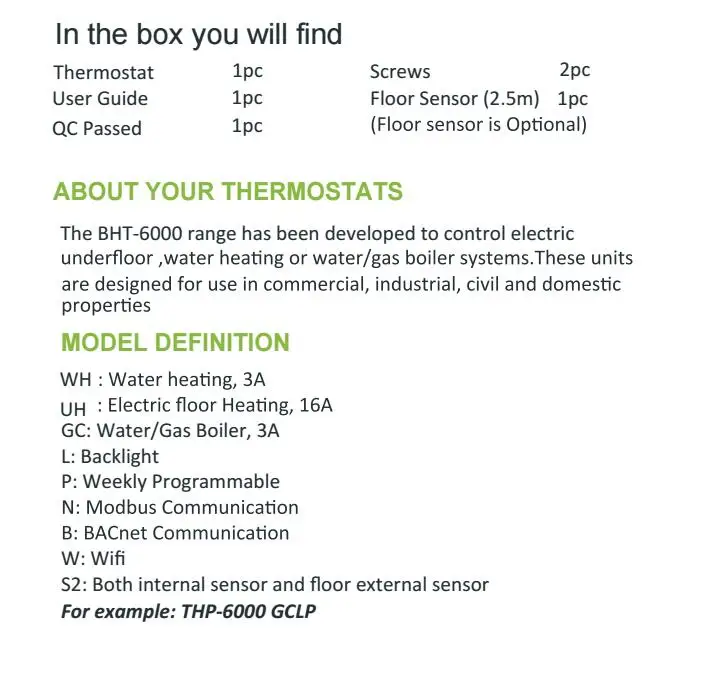 BHT-6000-GCLW воды/газовый котел термостат подсветка wifi 3A еженедельные программируемые светодиоды сенсорный экран работает