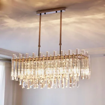

Crystal chandelier modern simple oval restaurant lamp creative personality bedroom lamp Jane European study lamp led fixture led