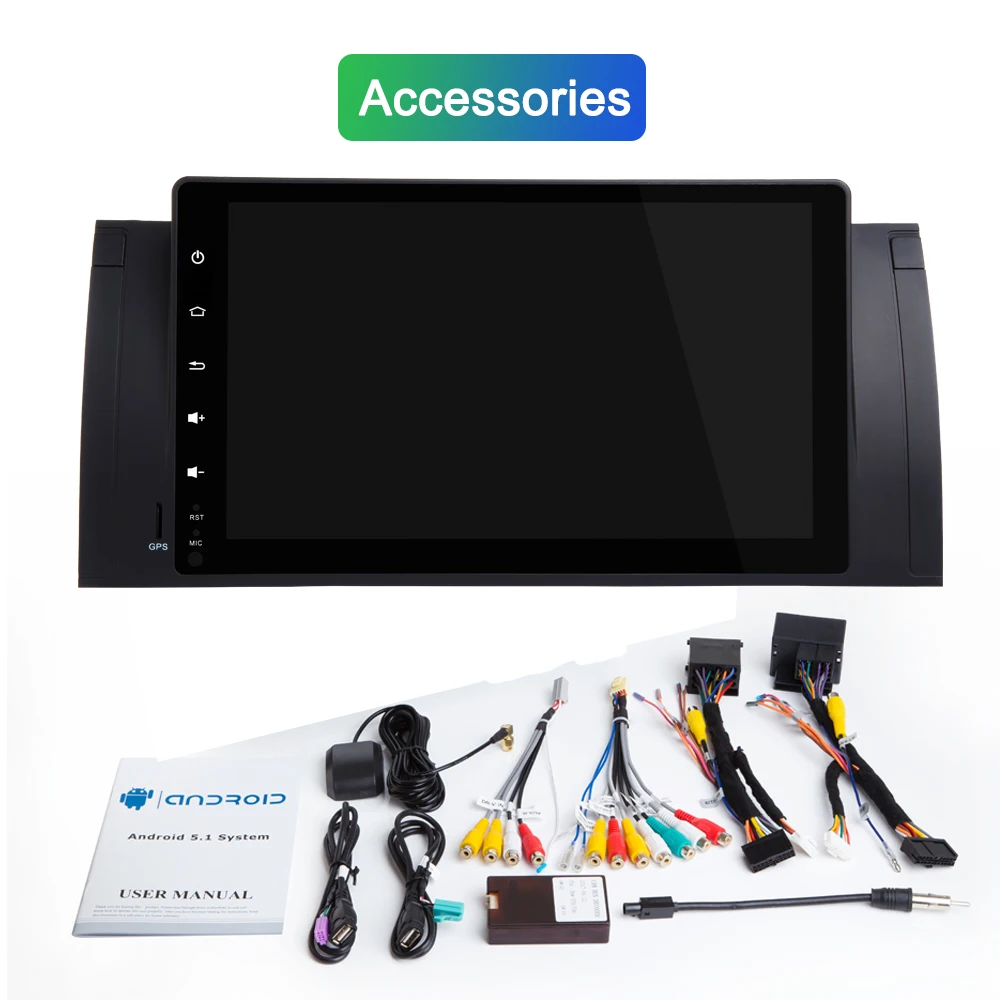 Cheap NAvivox 9" Android 9.1  Car DVD Stereo Multimedia Radio GPS for BMW E39 E53 M5 4