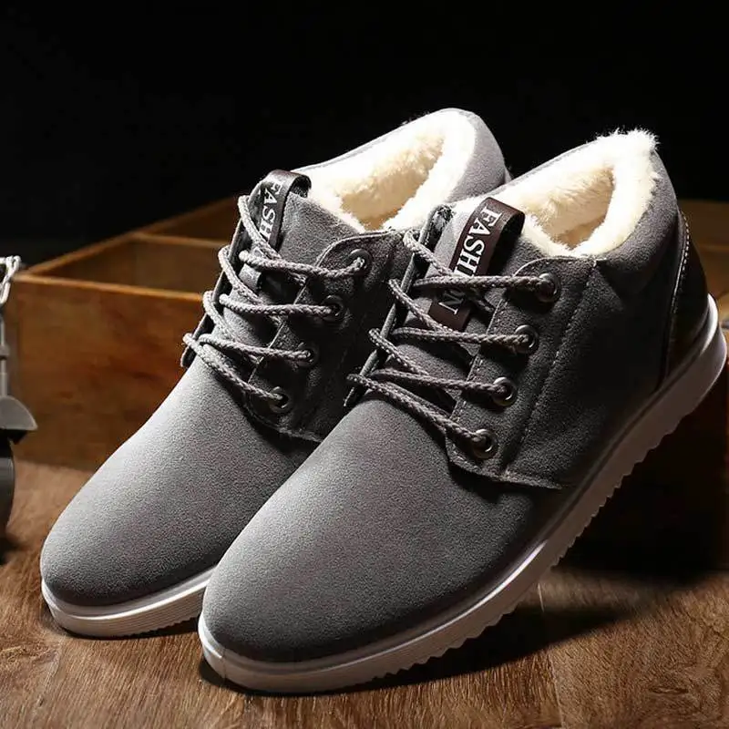Ceny 2019 męskie buty śniegowe zimowe utrzymuj ciepłe tkaniny bawełniane tkaniny modne buty męskie buty sznurowane grube dno mężczyźni casual board s