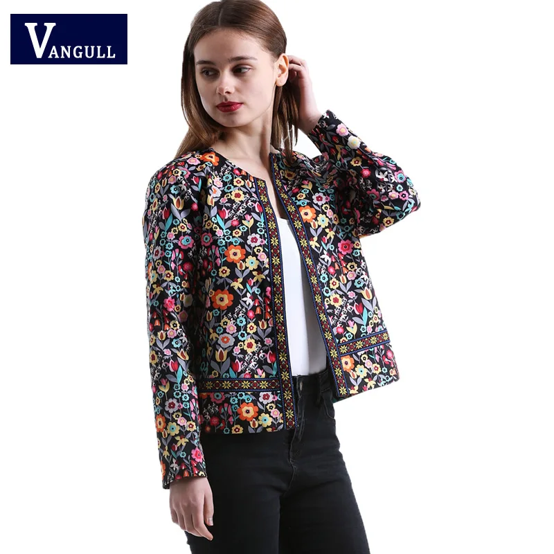 

2018 new woman spring&autumnr woman England style coat Flowers printing color loose casual fashion high waist outwear jackets