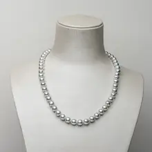 7,5-8 мм серебряное подлинное японское Жемчужное Ожерелье Akoya, свободная жемчужина 16,1"