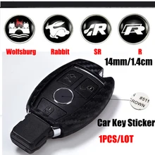 

1/2/10 pcs Car Key Stickers 14mm For Skoda VW bmw Toyota Jaguar Renault Fiat Seat Suzuki Honda Nissan Car Emblem Decal badge