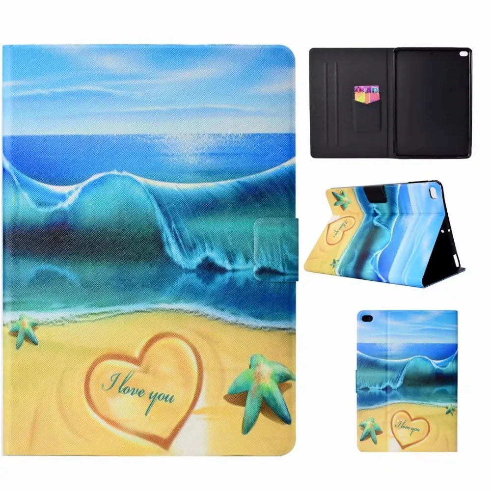 Painting Smart Cover for IPad 9.7 Air / 2 Tablet Stand Shell New 2017 2018 A1822 A1893 Pu Leather Case +pen | Компьютеры и офис