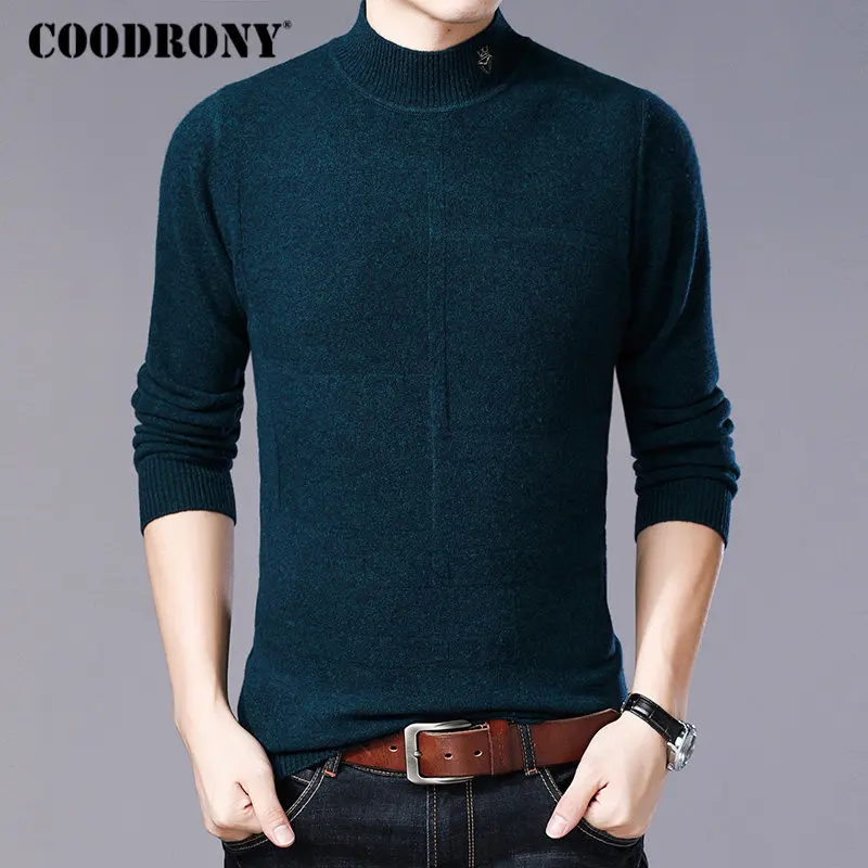

COODRONY Pure Merino Wool Sweater Men 2018 New Winter Thick Warm Turtleneck Pull Homme Christmas Soft Cashmere Pullover Men W007
