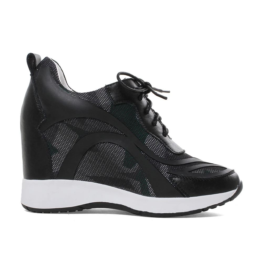 Doratasia Dentelle Sneakers blanc 2019 Mode Hauteur Qualité Fille Véritable Chaussures En 32 Croissante Taille Noir Automne 40 Cuir up Femmes Femme Grande 48xwprq4