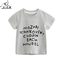 

I.K Kids Baby Letter Short Tees boys gray T-shirts Toddler Children Tops Summer Costume O-neck clothing 2018 new DT26011