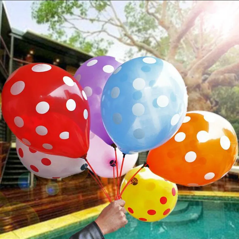 

100%latex baloons(20piece/lot ) Mix color balloons Wedding Birthday Party Decoration Candy color dot wave point balloon balloons