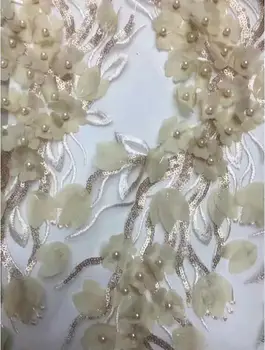 

Cyndi-10.1755 embroidered Mesh Tulle fabric Factory price sequins Nigerian lace fabrics
