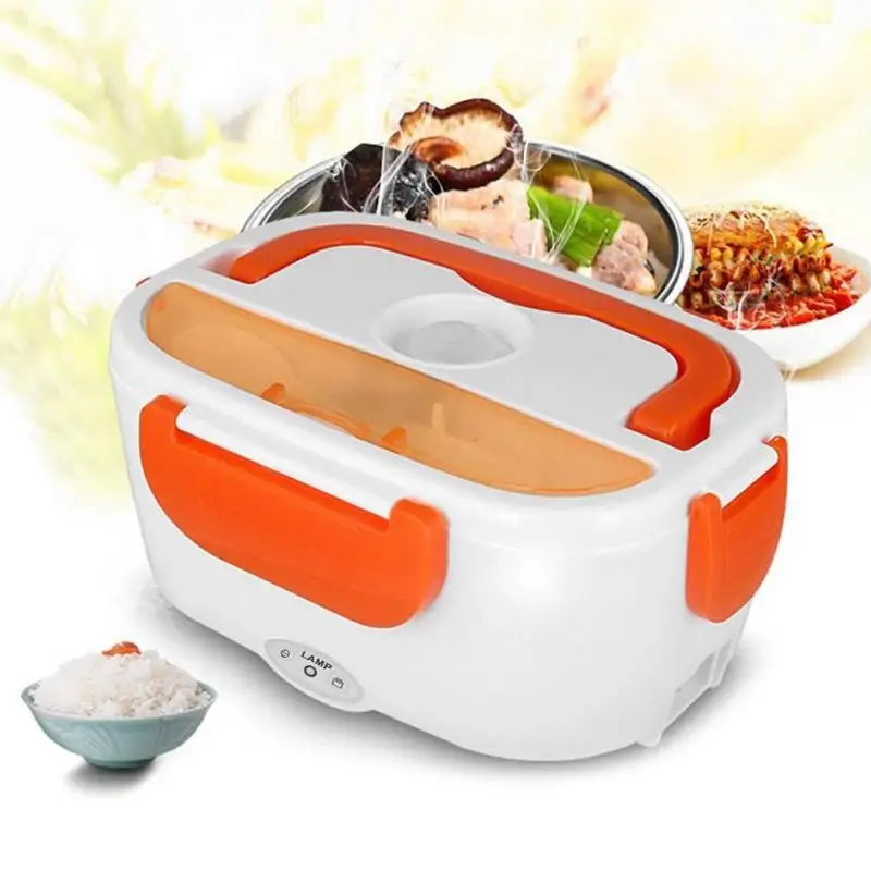 220V/110V 1.05L Portable Electric Heating Lunch Box Food Container Storage Heater Rice Container Dinnerware Sets for Home Car