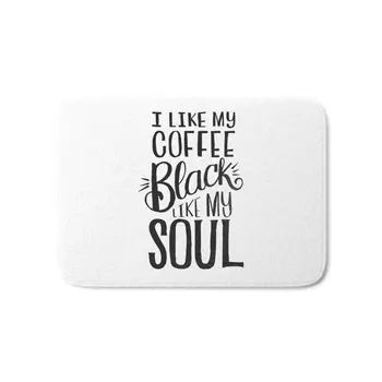 

I LIKE MY COFFEE BLACK LIKE MY SOUL Bath Mat 17" x 24" Rugs Flannel Door Mats Waterproof Kitchen Bedroom Carpet