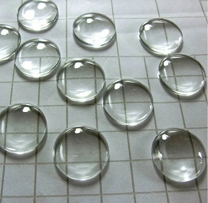 

100pcs 12mm Transparent Glass Cabochons Flat Back Round Glass Patch Special Guest Customization