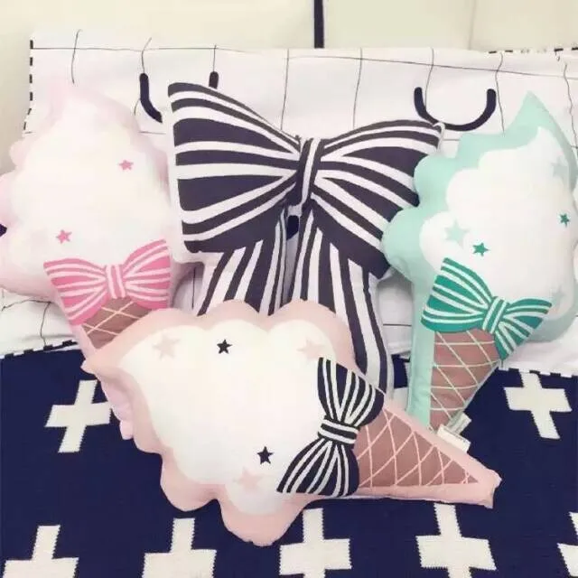 New Cute Ice Cream Sofa Doll Cushion Bow-Knot Pillow Kids Dolls Gift Photography Home Decorations | Игрушки и хобби
