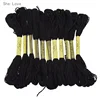 Chzimade 12pcs Black Anchor Cross Stitch Cotton Crochet Embroidery Thread Floss Skein 8m ► Photo 2/5