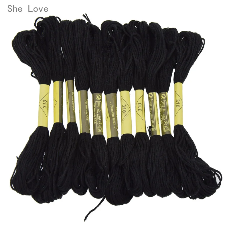 24  Black  ANCHOR Cotton Floss/Thread 8 mtr each 
