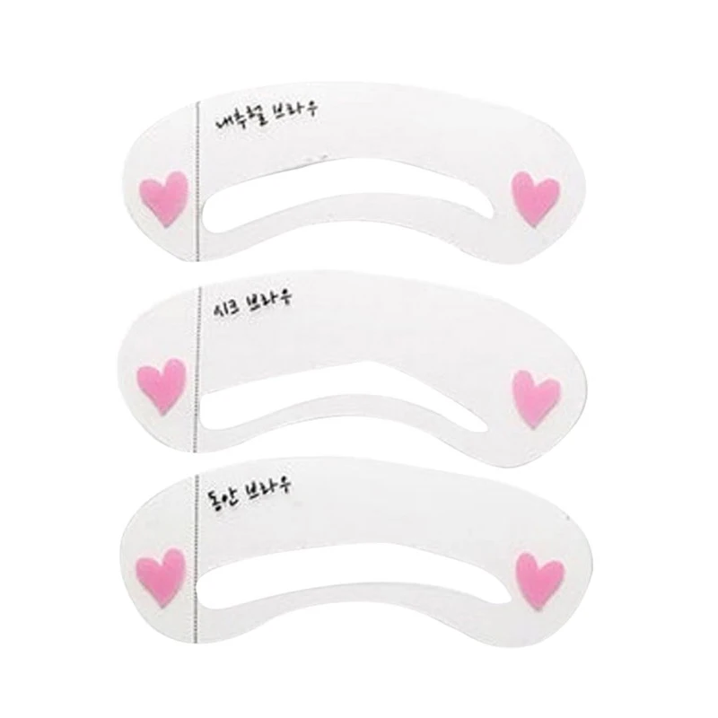 3 Pcs New Eyebrow Stencil Tool Makeup Eye Brow Template Shaper Make Up Tool 669