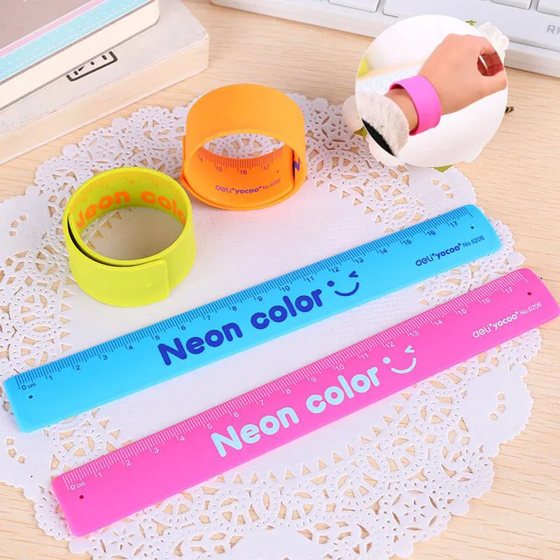 

1 Pcs Creative Student Ruler Silicone Foldable Ruler Home Office School Kids Metric Straight Ruler Tool Kids Stationery Gifts