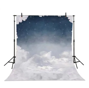 

Starry Night Sky White Clouds Backgrounds for sale Vinyl cloth High quality Computer printed wall backdrop