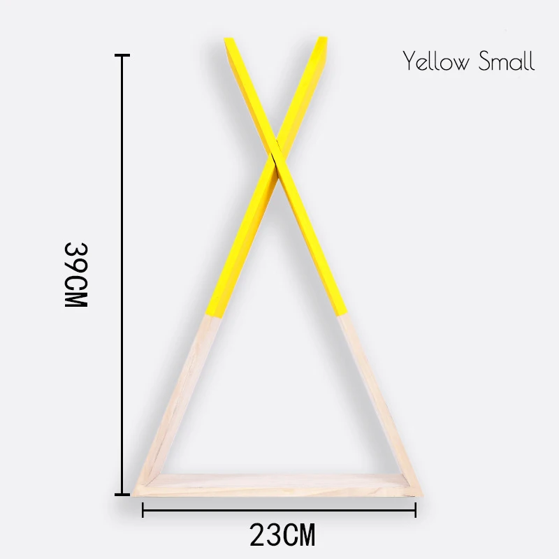 Деревянная полка в скандинавском стиле для детской комнаты скандинавские настенные полки скандинавские настенные декоративные полки для детской комнаты скандинавские украшения для детской комнаты - Цвет: yellow small