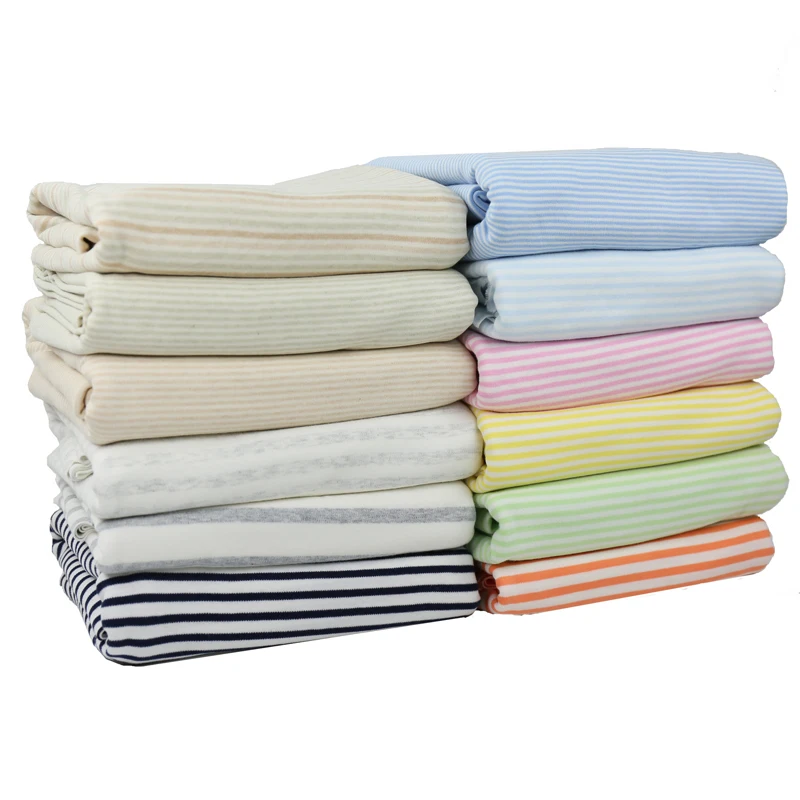 

50*170cm Elastic Striped Baby Cotton Fabric Baby Jersey Knitted Cotton T-shirt fashion apparel making fabric by half meter