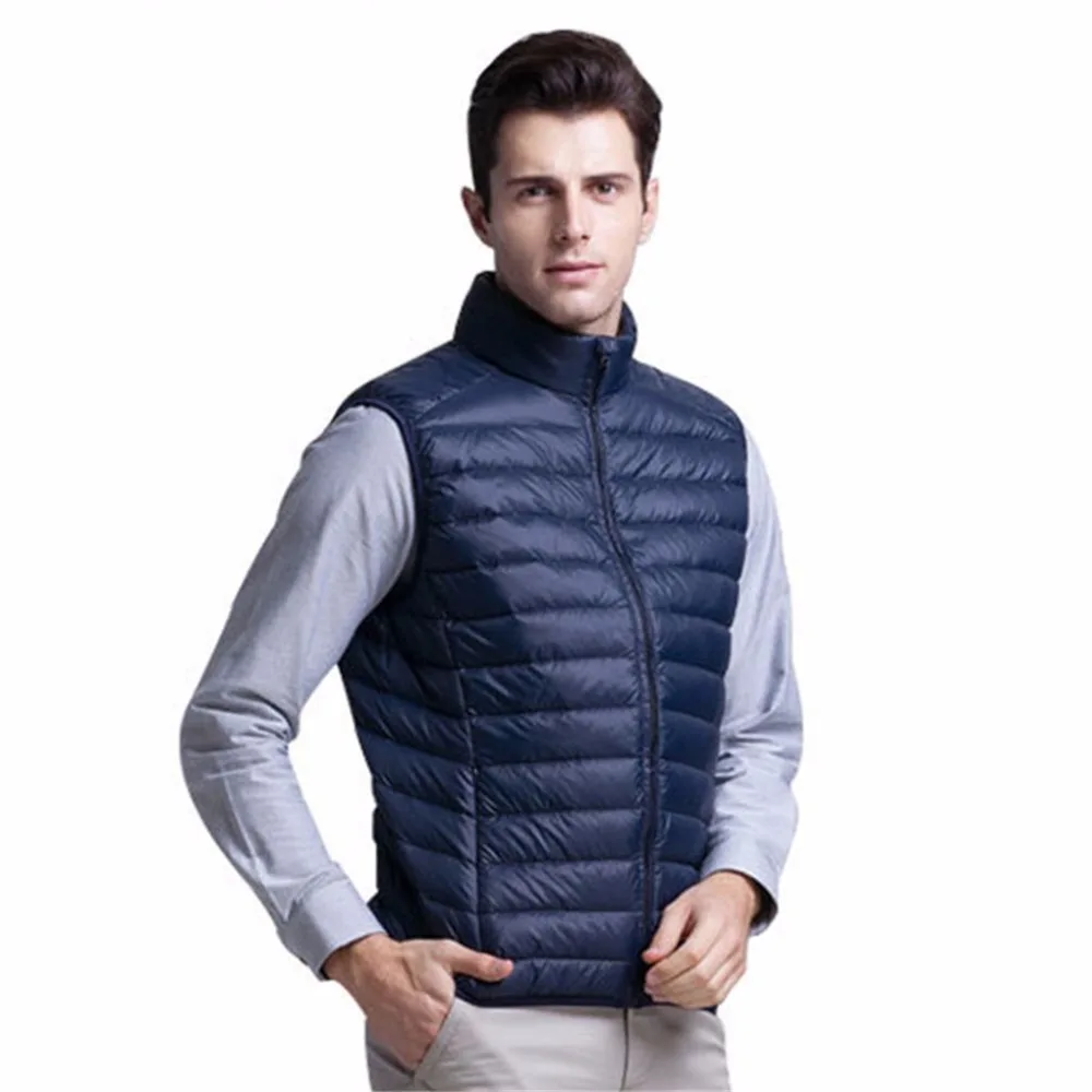 Winter Vest Men Waistcoat Ultra Light Thin Down Jacket Winter Vest Warm