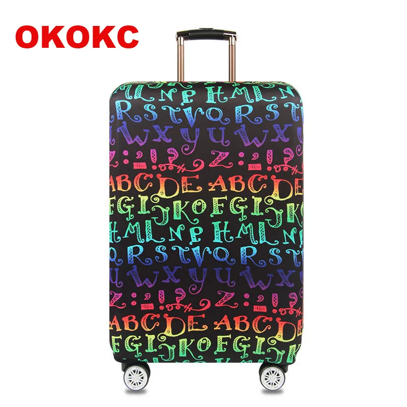OKOKC Color Letters Elastic Thick Travel Suitcase Protective Luggage Cover Apply to 18'' 32