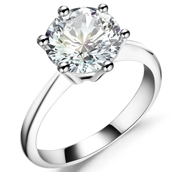 

Three 3 Carat Engagement Propose Solitaire Ring, Stainless Steel