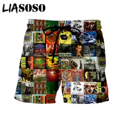 LIASOSO 2019 летние мужские и женские шорты с 3D принтом певица Боба Марли пляжные фитнес мужские спортивные шорты Модная брендовая одежда B188-09
