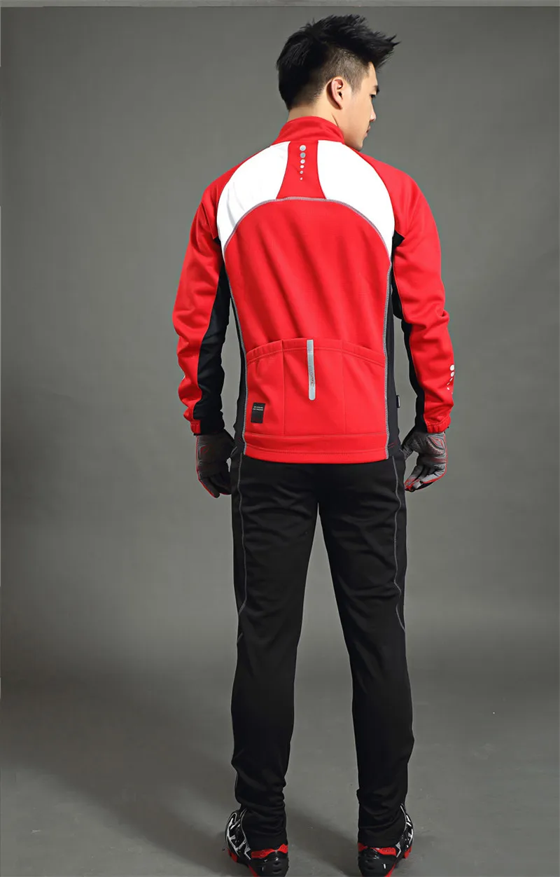 Santic Men Winter Windproof Outdoor Cycling  Long Pants Fleece Thermal Sportswear Men MTB Bike Bicycle Sport Breathable Pants (5)