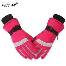 Женские перчатки для катания на лыжах; зимние водонепроницаемые теплые перчатки для холодной погоды; спортивная одежда для снежной погоды; теплые флисовые перчатки на весь палец