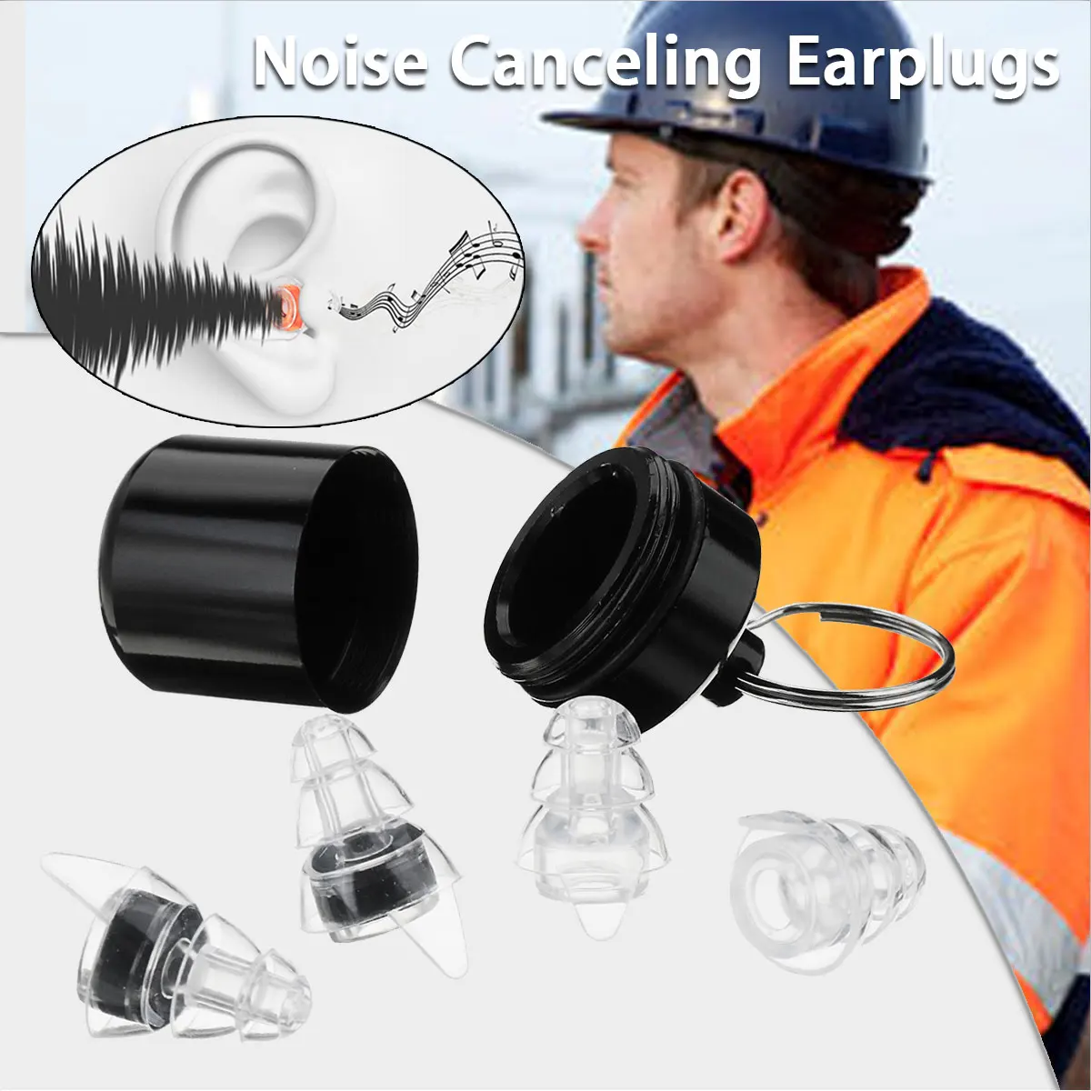 

2Pairs Noise Cancelling Hearing Protection Earplugs For Concerts Musician Motorcycles Reusable Silicone Ear plugs