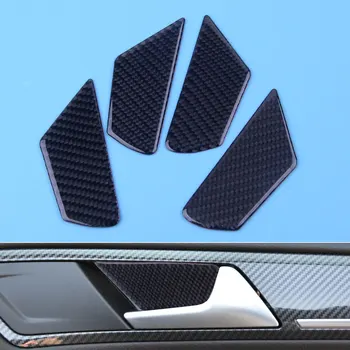 

DWCX 4pcs/set Car Inner Door Handle Bowl Cover Trim Moulding Black Carbon Fiber Fit for VW Golf 7 MK7 VII 2014 2015 2016 2017