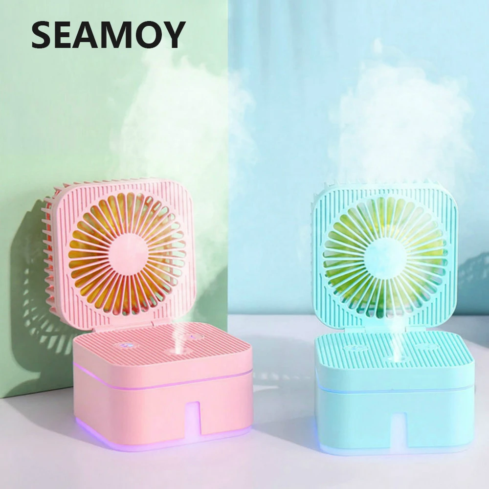 Semoy мини-вентилятор с водяным туманом 3-в-1 вентилятор увлажнителем воздуха USB