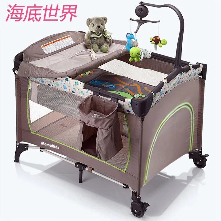 Babytrend тот же пункт прямой складная кроватка Multi-function складная кровать для игр ребенок с пеленки Набор колесико для детской кроватки