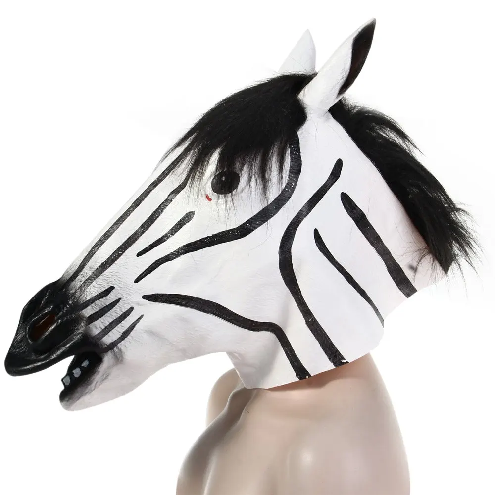 Fun Halloween Mask Realistic Latex Horse Head /Interesting Funny Party